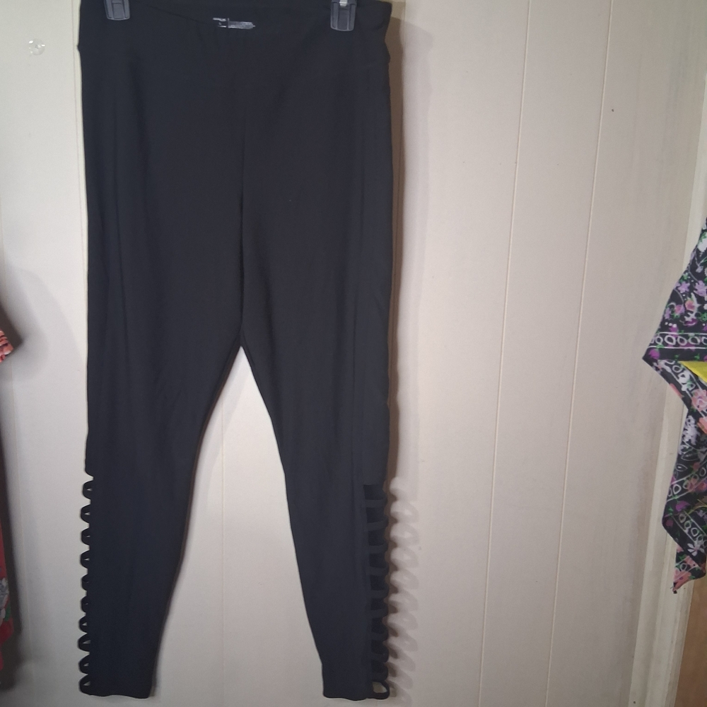 Adore Me Black Leggings with Side Cutouts